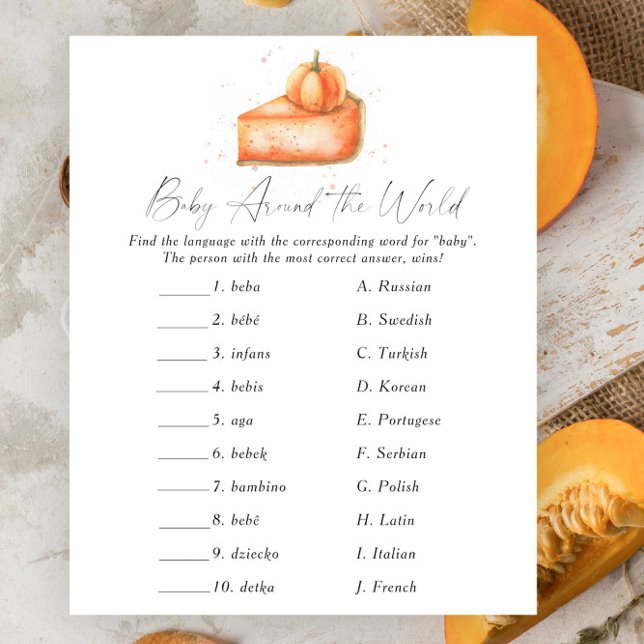 Pumpkin pie - Baby rond de wereld spel (Creator heeft geüpload)