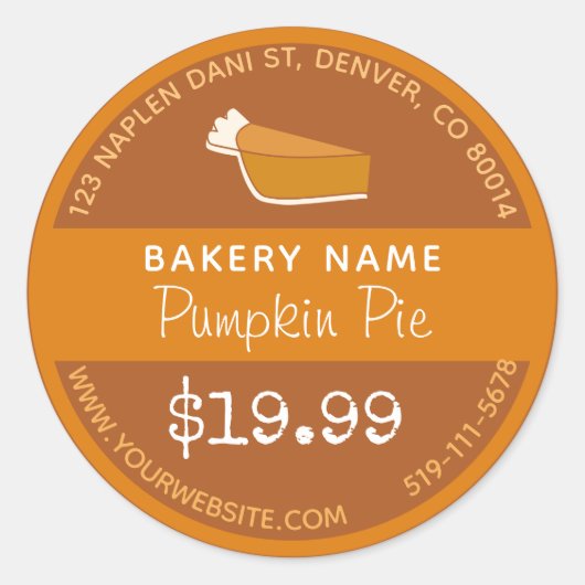 Pumpkin Pie Bakery Sticker (Voorkant)