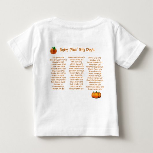 Pumpkin Pie Birthday Shirt (Achterkant)