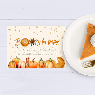 Pumpkin Pie Books voor Baby shower Boek Aanvraag Informatiekaartje