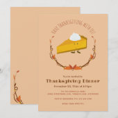 Pumpkin Pie Character Thanksgiving Invitation Kaart (Voorkant / Achterkant)
