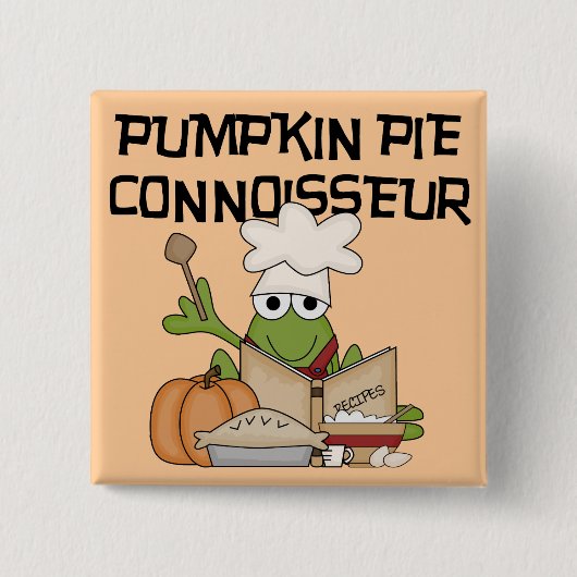 Pumpkin Pie Connoisseur Tshirts en Gifts Vierkante Button 5,1 Cm (Voorkant)