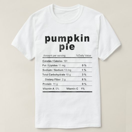 Pumpkin Pie Costume Funny kerstvoeding T-shirt (Design voorkant)