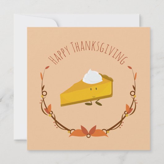 Pumpkin Pie Cute Holiday Thanksgiving Kaart (Achterkant)