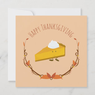 Pumpkin Pie Cute Holiday Thanksgiving Kaart