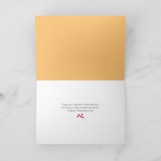 Pumpkin Pie Day Thanksgiving Kaart (Binnen)