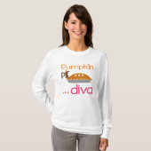 Pumpkin Pie Diva Thanksgiving Design T-shirt (Voorkant volledig)