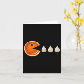 Pumpkin Pie Eating Cream Funny Thanksgiving Kaart (Gele Bloem)