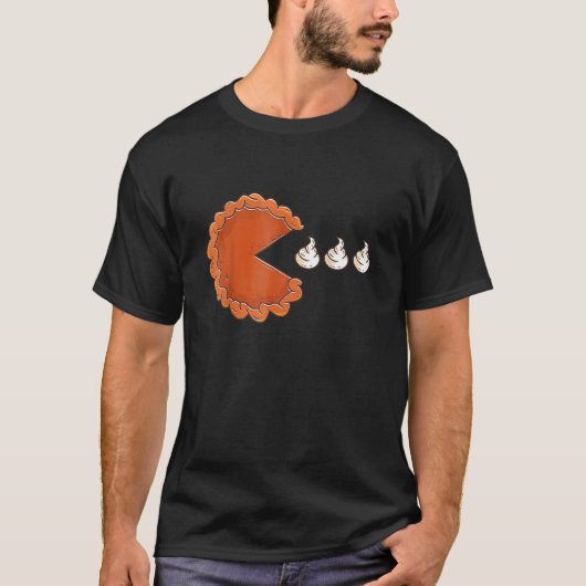 Pumpkin Pie Eating Whipped Cream Thanksgiving T-shirt (Voorkant)