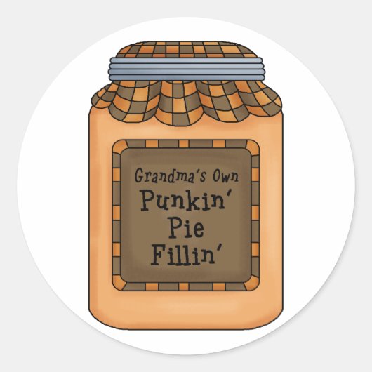 Pumpkin Pie Fillin Ronde Sticker (Voorkant)