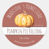 Pumpkin Pie Filling Labels (Voorkant)