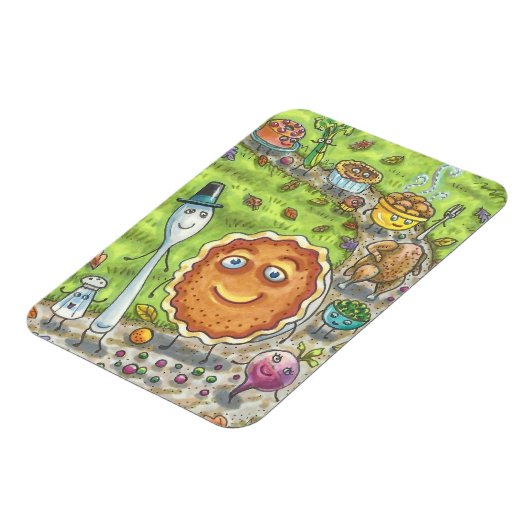 PUMPKIN PIE & FRIENDS THANKSGIVING DAG VOEDINGSMOG MAGNEET (Linkerzijde)