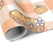 Pumpkin Pie Gingham Wrapping Paper Cadeaupapier (Rol Hoek)