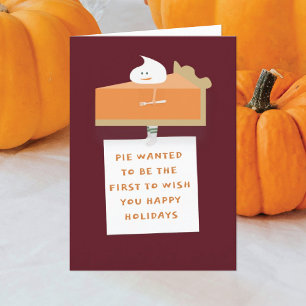 Pumpkin Pie Guy Gevouwen Wenskaart Kaart