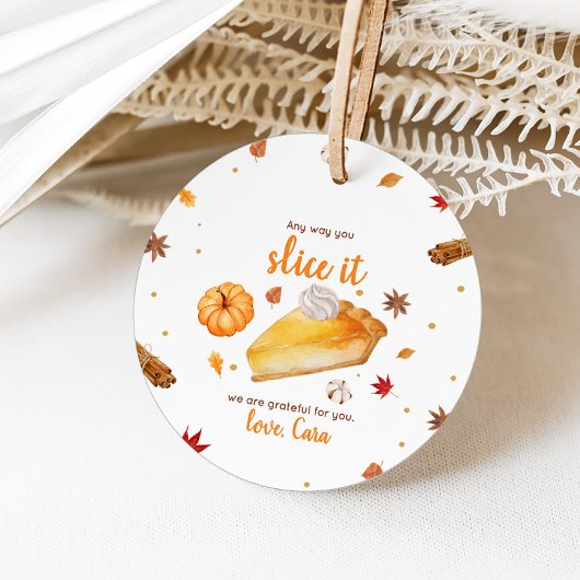 Pumpkin Pie Happy Thanksgiving Round Bedankjes Labels