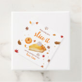 Pumpkin Pie Happy Thanksgiving Square Bedankjes Labels (In situ)