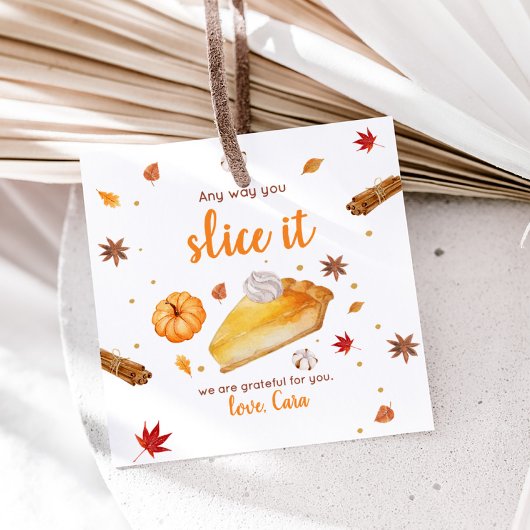 Pumpkin Pie Happy Thanksgiving Square Bedankjes Labels