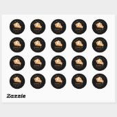 Pumpkin Pie Jack O Lantern Halloween Black Spooky Ronde Sticker (Vel)