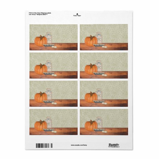 Pumpkin Pie Label (Full Sheet)