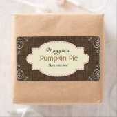 Pumpkin Pie Labels, Aangepaste Sjabloon Etiket (Insitu)