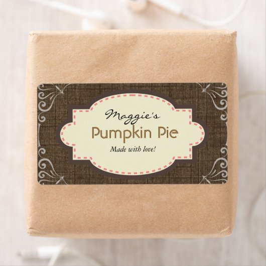Pumpkin Pie Labels, Aangepaste Sjabloon Etiket (Insitu)