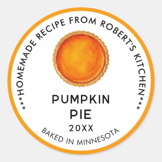 Pumpkin pie labels in sinaasappel (Voorkant)
