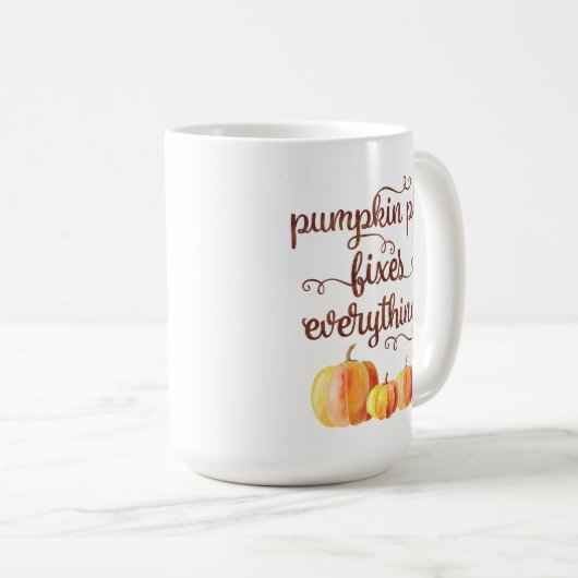 Pumpkin Pie lost alles Funny Herfst Quote op Koffiemok (Voorkant rechts)