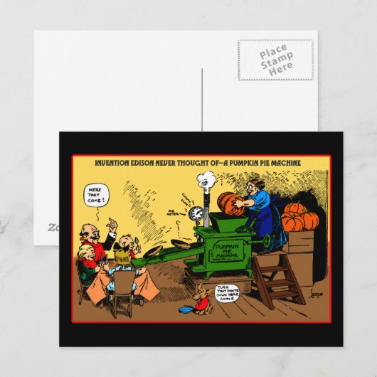 Pumpkin Pie Machine vakantie briefkaart (Voorkant / Achterkant)