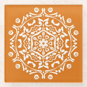 Pumpkin Pie Mandala Glazen Onderzetter