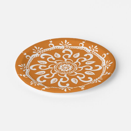 Pumpkin Pie Mandala Papieren Bordje (Gekanteld)