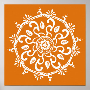 Pumpkin Pie Mandala Poster