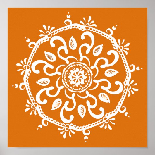 Pumpkin Pie Mandala Poster (Voorkant)