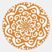 Pumpkin Pie Mandala Ronde Sticker (Voorkant)