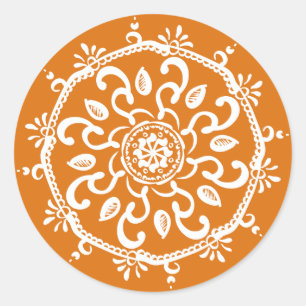 Pumpkin Pie Mandala Ronde Sticker
