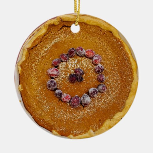 Pumpkin Pie met kerst in Cranberries Keramisch Ornament (Voorkant)