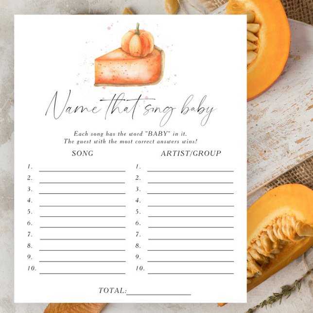 Pumpkin pie - Noem dat nummer baby shower spel (Creator heeft geüpload)
