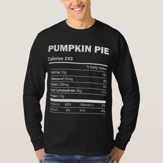 Pumpkin Pie Nutrition T-shirt Funny Matching met K (Voorkant)