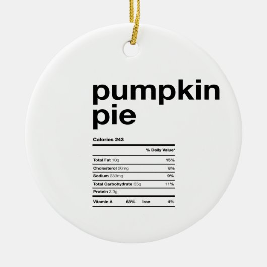 Pumpkin Pie Nutritional Information Facts Keramisch Ornament (Voorkant)