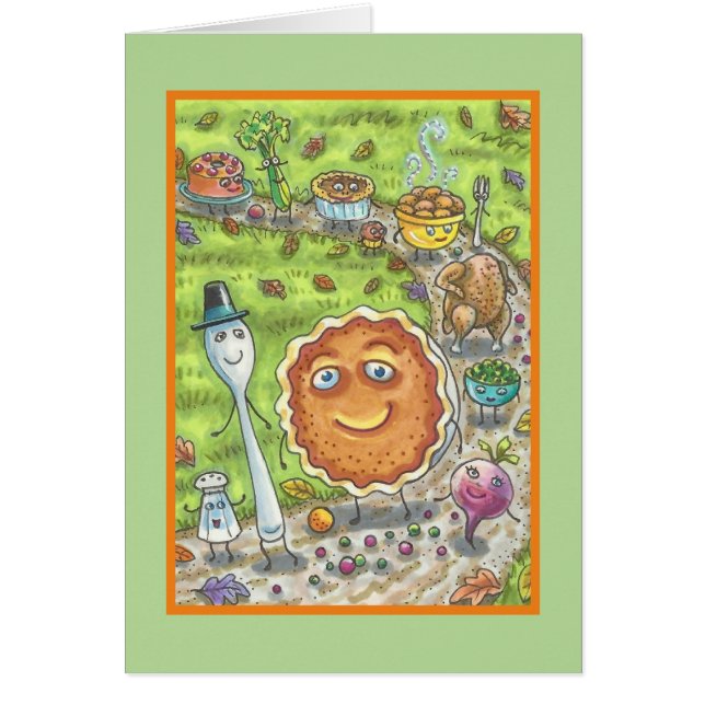 PUMPKIN PIE PARADE THANKSGIVING WENSKAART B (Voorkant)