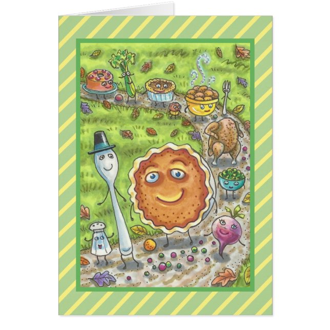 PUMPKIN PIE PARADE THANKSGIVING WENSKAART Vers (Voorkant)