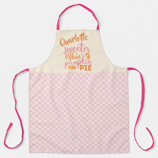 Pumpkin Pie Pasgeboren Baby Zwangerschap Thanksgiv Schort (Voorkant)