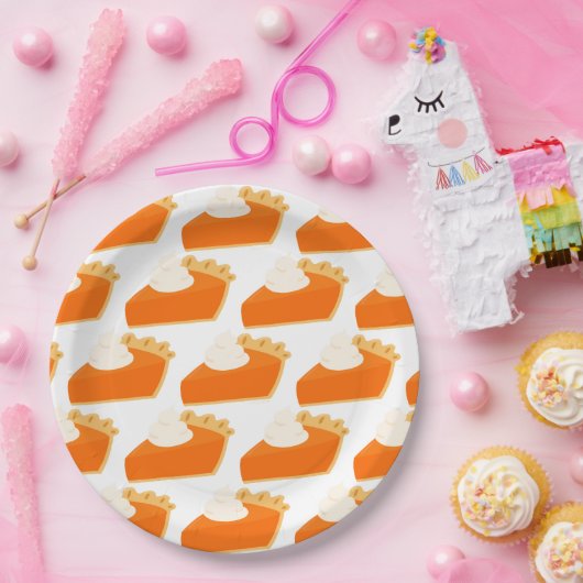 Pumpkin Pie Pattern Papieren Bordje (Feest)