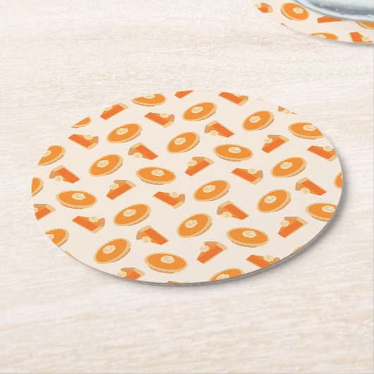 Pumpkin Pie Pattern Ronde Kartonnen Onderzetter (Gebogen)