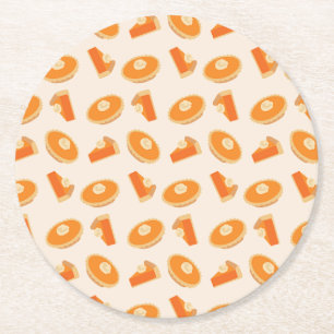Pumpkin Pie Pattern Ronde Kartonnen Onderzetter