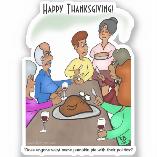 Pumpkin Pie Politics Custom Cut Stickers (Voorkant)