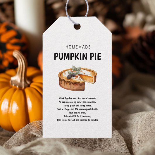 Pumpkin Pie Recept Gift Labels - Feestelijk en Gez Cadeaulabel