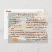 Pumpkin Pie Recept Kaart (Voorkant / Achterkant)