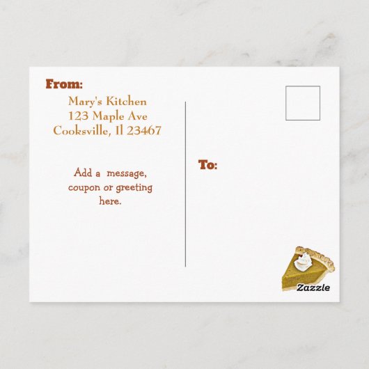 Pumpkin Pie Recept Kaart (Achterkant)