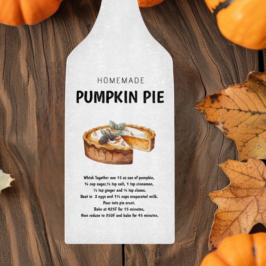 Pumpkin Pie Recept Thanksgiving Gift Snijplank