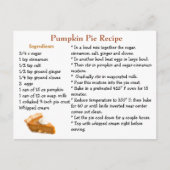 Pumpkin Pie Recipe Card Briefkaart (Voorkant)